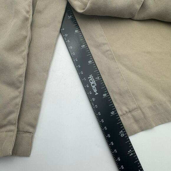 CHICO'S | 2 Large Draped Long Vest Cardigan Lightweight Tan Khaki Pockets Ruffle - Picture 12 of 12
